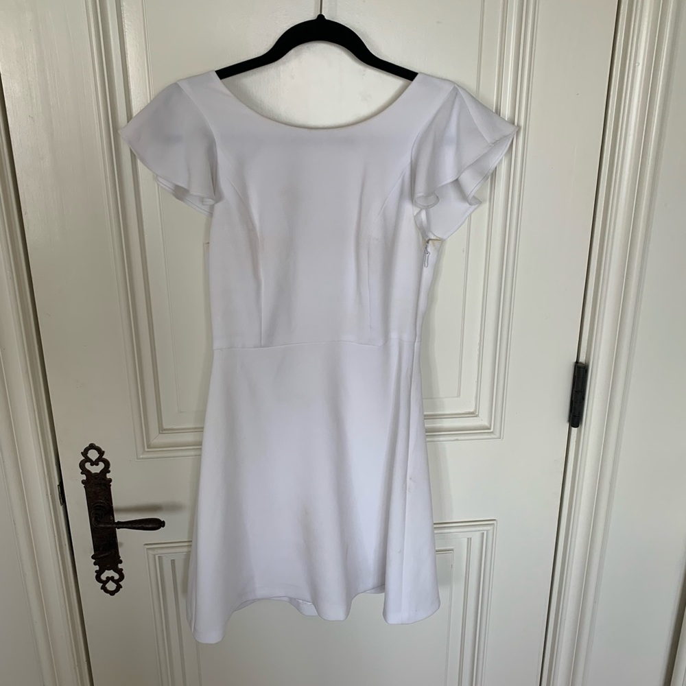 BCBG Ruffle Dress in White
